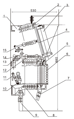 FZN21-12D戶內(nèi)真空負(fù)荷開(kāi)關(guān)-熔斷器組合電器安裝尺寸4